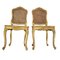 Französische Stühle aus vergoldetem Holz mit Stütz- und Gittersitz, 2er Set 2