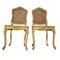 French Giltwood Chairs with Backup and Grid Seat, Set of 2 2