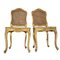 French Giltwood Chairs with Backup and Grid Seat, Set of 2 3