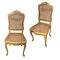 Sedie in legno dorato con schienale e griglia, Francia, set di 2, Immagine 1