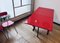 Mesa de comedor y sillas Mid-Century de formica roja, años 50. Juego de 3, Imagen 23
