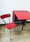 Table et Chaises de Salle à Manger Mid-Century en Formica Rouge, 1950s, Set de 3 12