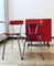 Mid-Century Esstisch & Stühle aus Rotem Resopal, 1950er, 3er Set 13