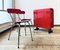 Mid-Century Esstisch & Stühle aus Rotem Resopal, 1950er, 3er Set 5