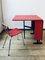 Table et Chaises de Salle à Manger Mid-Century en Formica Rouge, 1950s, Set de 3 10