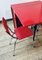 Mid-Century Esstisch & Stühle aus Rotem Resopal, 1950er, 3er Set 18