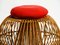 Italienischer Bambus Rattan Hocker, 1960er 9