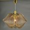 Mid-Century Modern Pendant Lamp in Mauve Acrylic Glass, Wire and Brass, 1970s 2