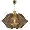 Mid-Century Modern Pendant Lamp in Mauve Acrylic Glass, Wire and Brass, 1970s 1
