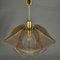 Mid-Century Modern Pendant Lamp in Mauve Acrylic Glass, Wire and Brass, 1970s, Image 3