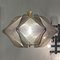 Mid-Century Modern Pendant Lamp in Mauve Acrylic Glass, Wire and Brass, 1970s 11