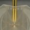 Mid-Century Modern Pendant Lamp in Clear Acrylic Glass, Wire and Brass, 1970s 4