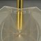 Mid-Century Modern Pendant Lamp in Clear Acrylic Glass, Wire and Brass, 1970s, Image 4