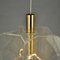 Mid-Century Modern Pendant Lamp in Clear Acrylic Glass, Wire and Brass, 1970s 8
