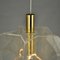 Mid-Century Modern Pendant Lamp in Clear Acrylic Glass, Wire and Brass, 1970s, Image 8