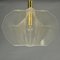 Mid-Century Modern Pendant Lamp in Clear Acrylic Glass, Wire and Brass, 1970s, Image 12