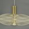 Mid-Century Modern Pendant Lamp in Acrylic Glass, Wire and Brass, 1970s 3