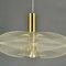 Mid-Century Modern Pendant Lamp in Acrylic Glass, Wire and Brass, 1970s 3