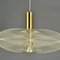 Mid-Century Modern Pendant Lamp in Acrylic Glass, Wire and Brass, 1970s, Image 3