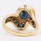 18 Karat Yellow Gold Ring with Diamonds and Sapphires, 1970s 6