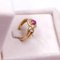 18 Karat Yellow Gold Ring with Ruby ​​and Diamond, 1970s 3