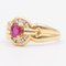 18 Karat Yellow Gold Ring with Ruby ​​and Diamond, 1970s 4