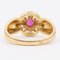 18 Karat Gelbgold Ring mit Rubin und Diamant, 1970er 6