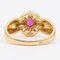 18 Karat Yellow Gold Ring with Ruby ​​and Diamond, 1970s 6