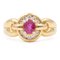 18 Karat Gelbgold Ring mit Rubin und Diamant, 1970er 1