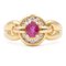 18 Karat Yellow Gold Ring with Ruby ​​and Diamond, 1970s 1