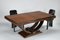 Art Deco Rectangular Dining Table in Macassard Ebony Veneer, 1940s 9