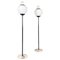 Italian Modern Floor Lamps in Brass, Glass and Metal, 1950s, Set of 2 1