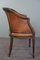 Cognac Colored Antique Leather Tubchair with Patina, Image 4