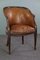 Cognac Colored Antique Leather Tubchair with Patina, Image 1