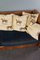 Sheep Leather 3 Seat Sofa with Fabric Cushions with Horse Motif, Image 7