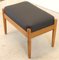 Mid-Century Danish Footstool in Leather and Wood, Image 5