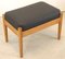 Mid-Century Danish Footstool in Leather and Wood, Image 7