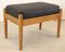 Mid-Century Danish Footstool in Leather and Wood, Image 1