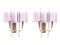 Violet Acrylic Glass & Brass Wall Sconces from Stilux Milano, 1960s, Set of 2 1