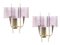 Violet Acrylic Glass & Brass Wall Sconces from Stilux Milano, 1960s, Set of 2 5