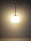 Lampe à Suspension Mid-Century en Opaline et Chrome, 1970s 12