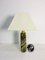 Mid-Century Table Lamp with Green Onyx Stone and White Shade, 1960s 2