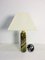Mid-Century Table Lamp with Green Onyx Stone and White Shade, 1960s, Image 2