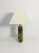 Mid-Century Table Lamp with Green Onyx Stone and White Shade, 1960s 9