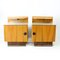 Bedside Tables in Wood and Glass, Former Czechoslovakia, 1950s, Set of 2 1
