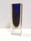 Vintage Blue and Yellow Sommerso Murano Glass Vase by Flavio Poli, 1960s 1