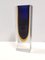 Vintage Blue and Yellow Sommerso Murano Glass Vase by Flavio Poli, 1960s, Image 1