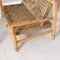 Living Room Set in Woven Rush and Wood by Audoux Minet, 1960s, Set of 3, Image 2