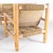 Living Room Set in Woven Rush and Wood by Audoux Minet, 1960s, Set of 3 5