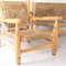 Wohnzimmer Set aus gewebtem Rush & Holz von Audoux Minet, 1960er, 3er Set 8